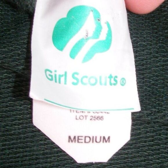 GIRL SCOUTS Track Jacket, Youth M, Zipper, Side pockets, Green, Small Logo - Picture 7 of 8